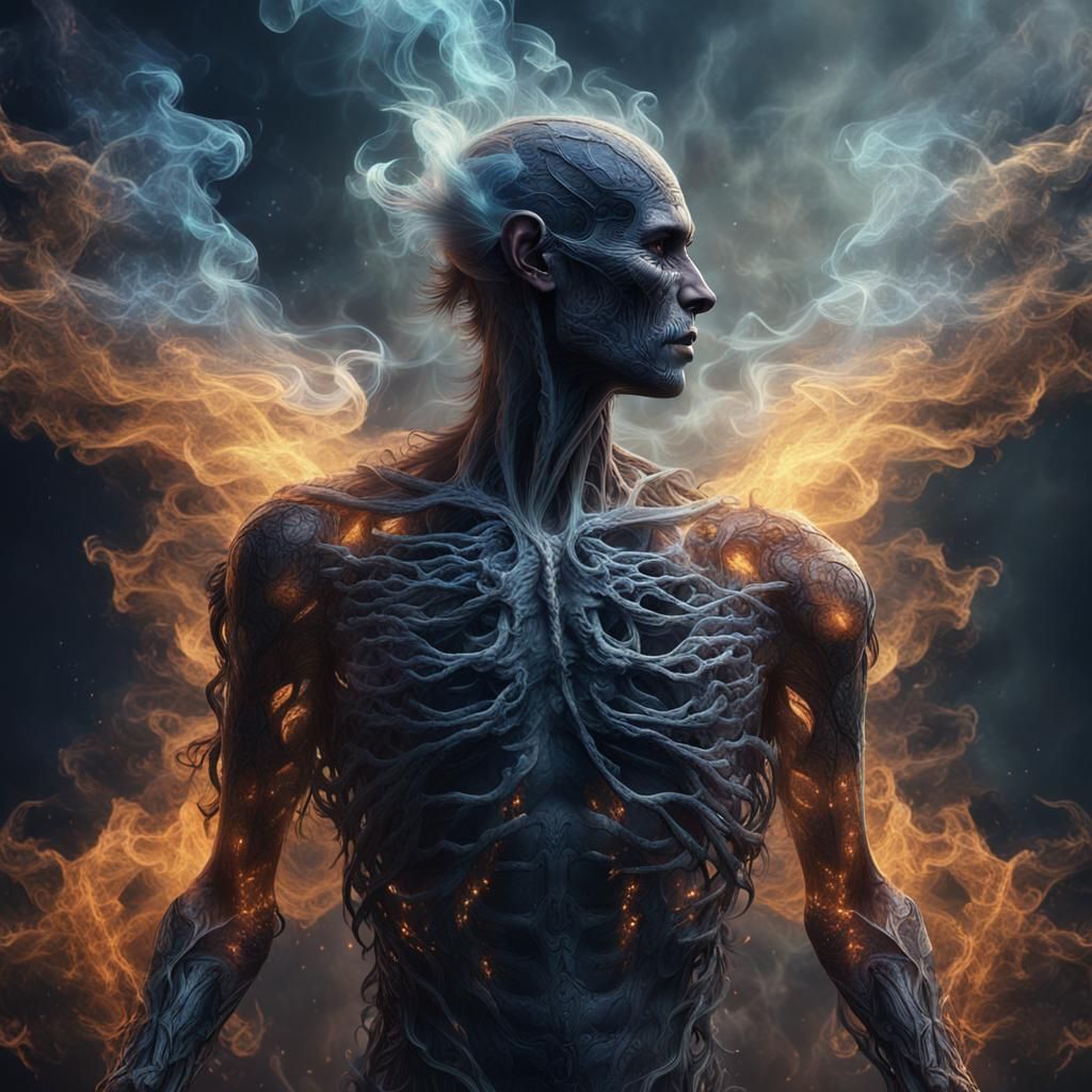 Mystical Smoke Human Ready to Fly