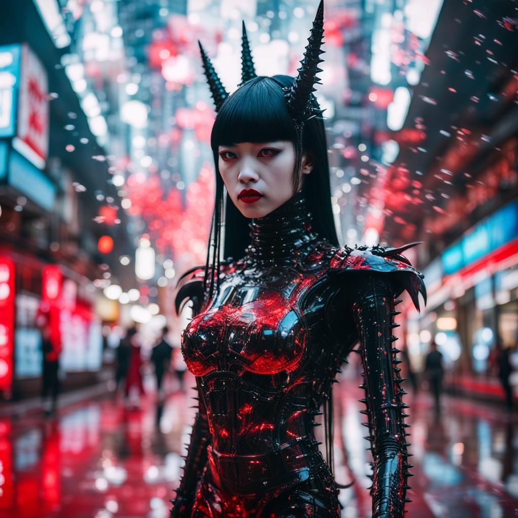 Futuristic Iridescent Demon Kung Fu Fighter