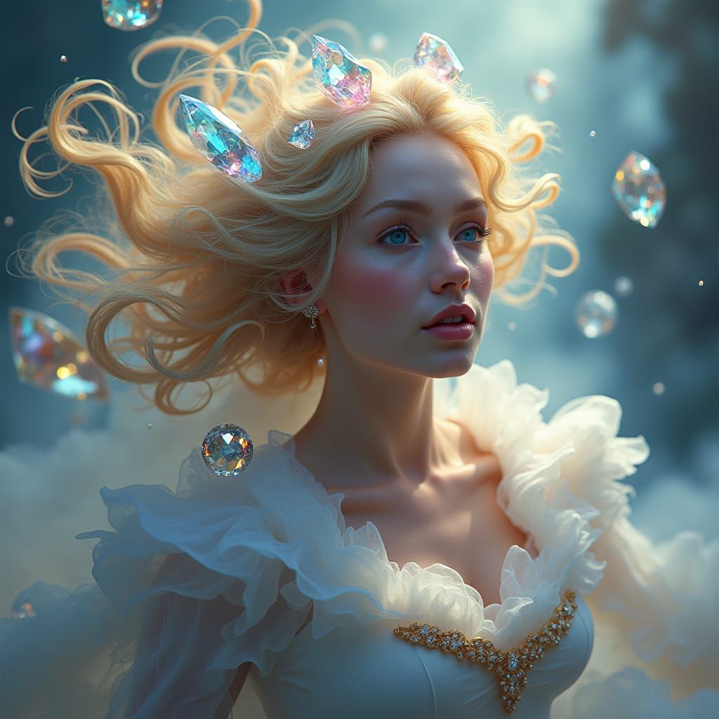 Whimsical Woman in Magical Realm: Matte Painting