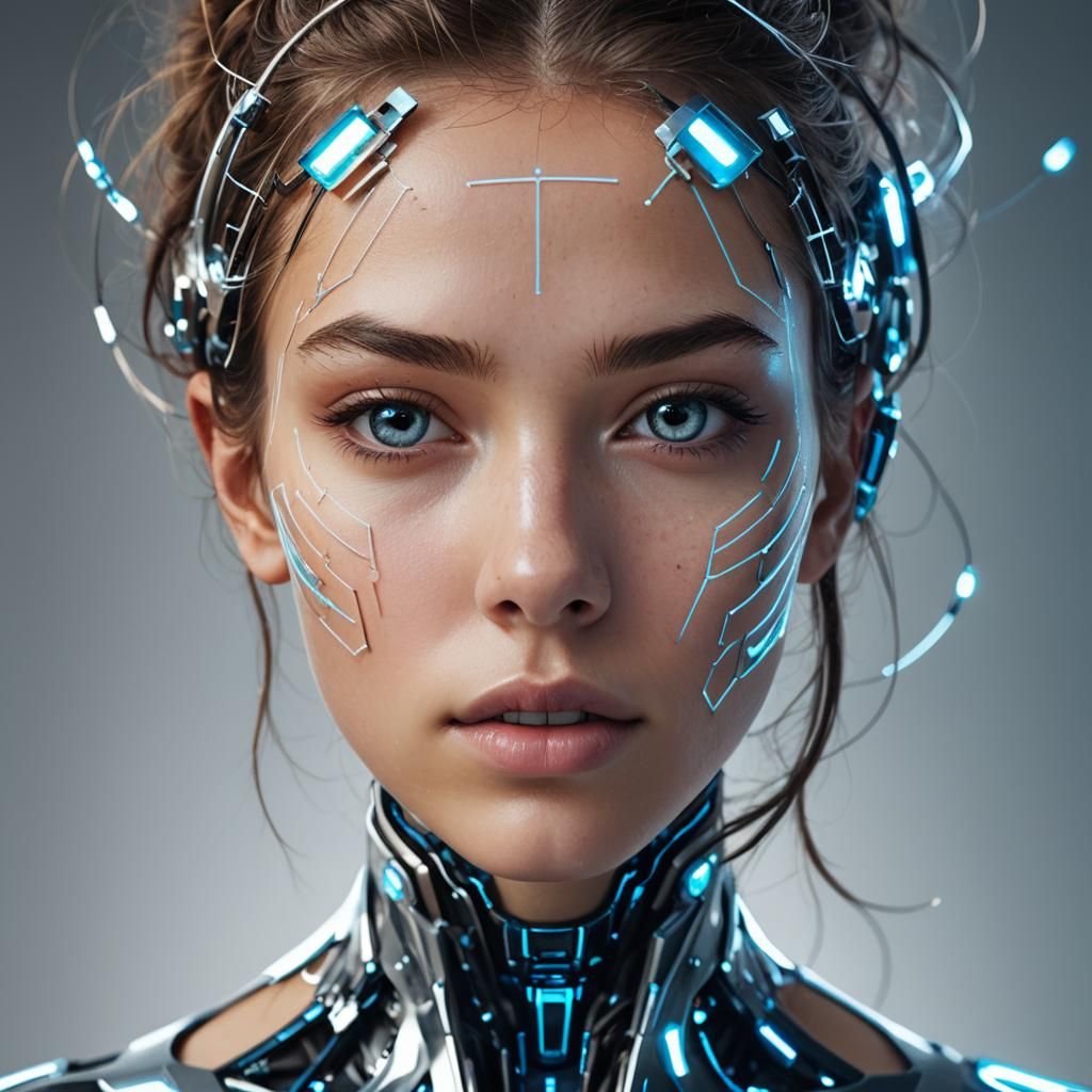 Futuristic Teen Portrait: Digital Art Innovation
