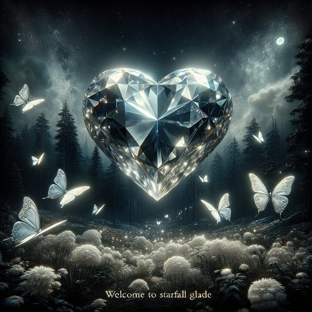 Heart Jewel in Dark Forest, Symbolist Art