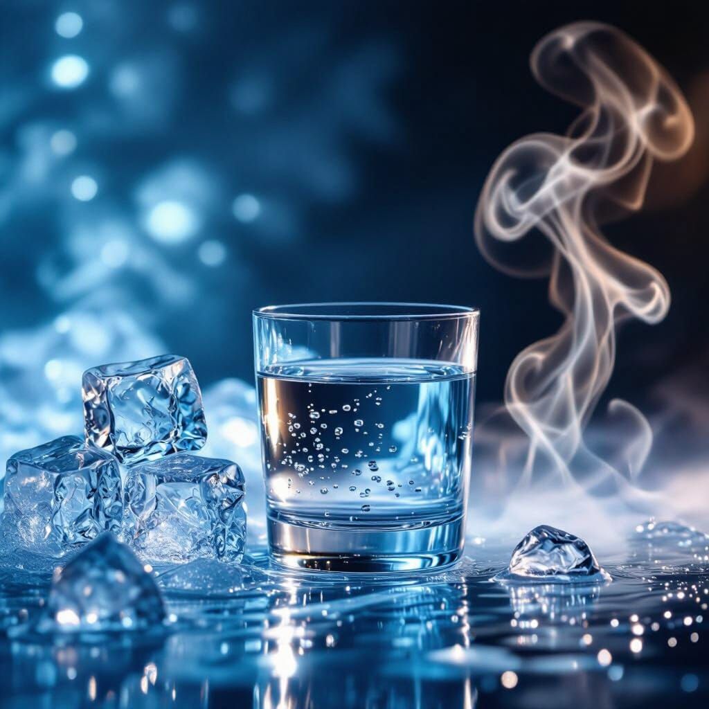 Three States of Water: Ice, Liquid, and Steam