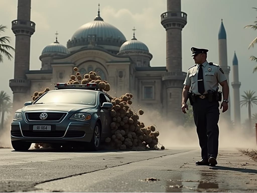 Turbulent Cityscape in Hyper-Detailed Digital Illustration