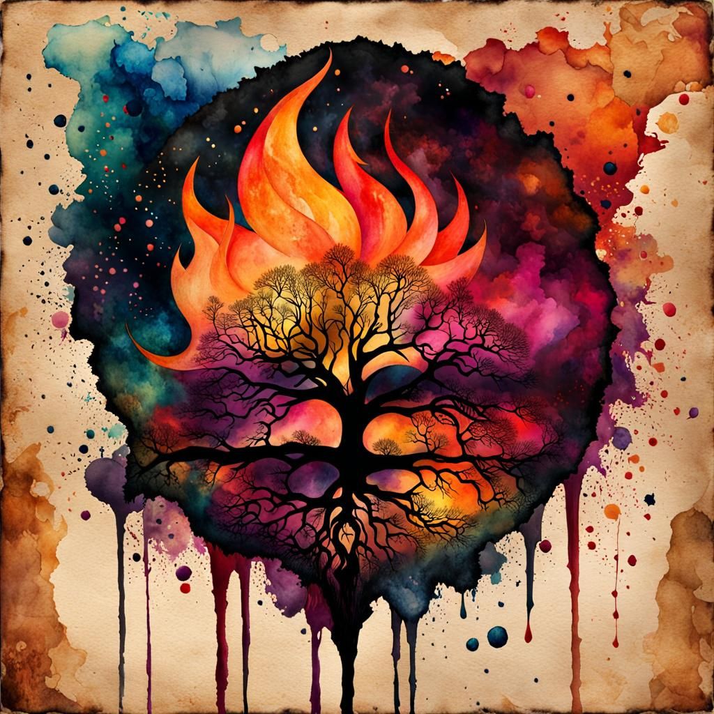 Vintage Watercolor: A Part of Me Died