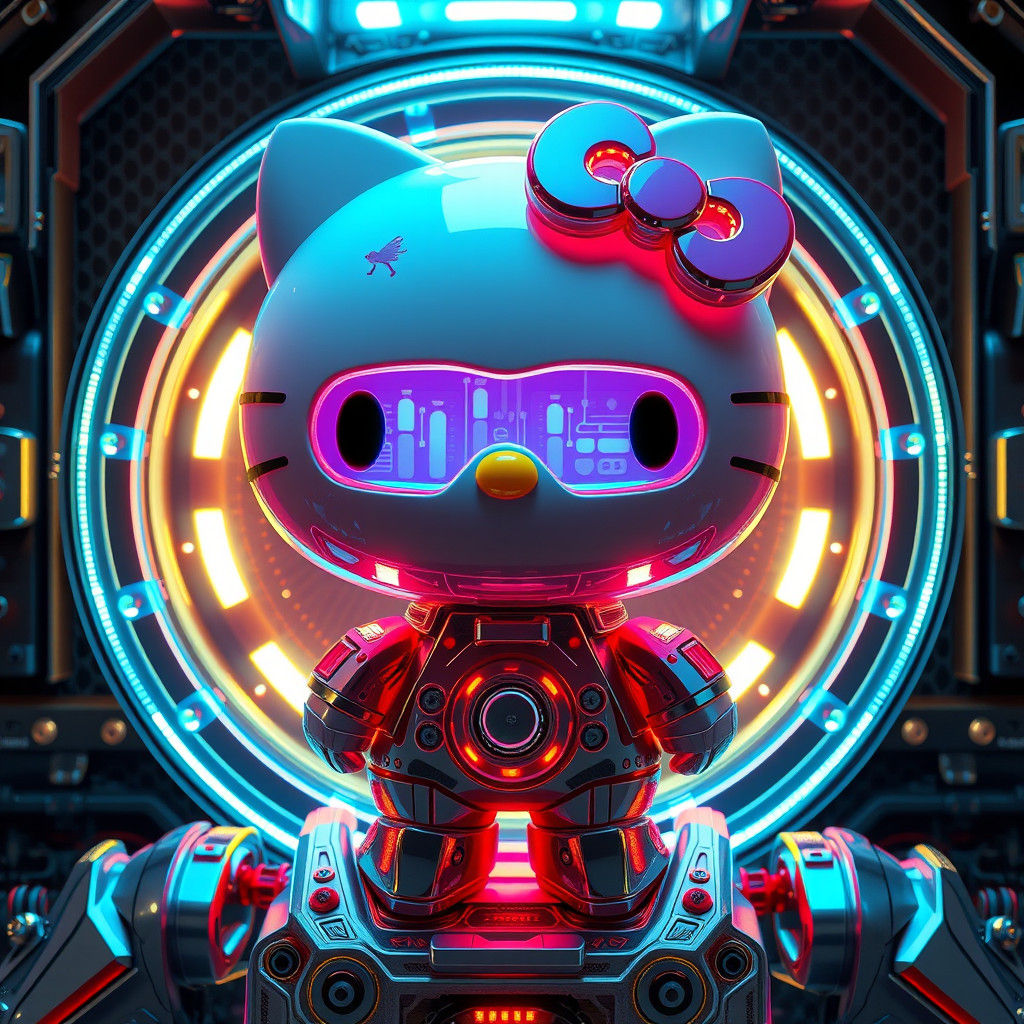 Mechanical Hello Kitty Pop Mart Design in 3D