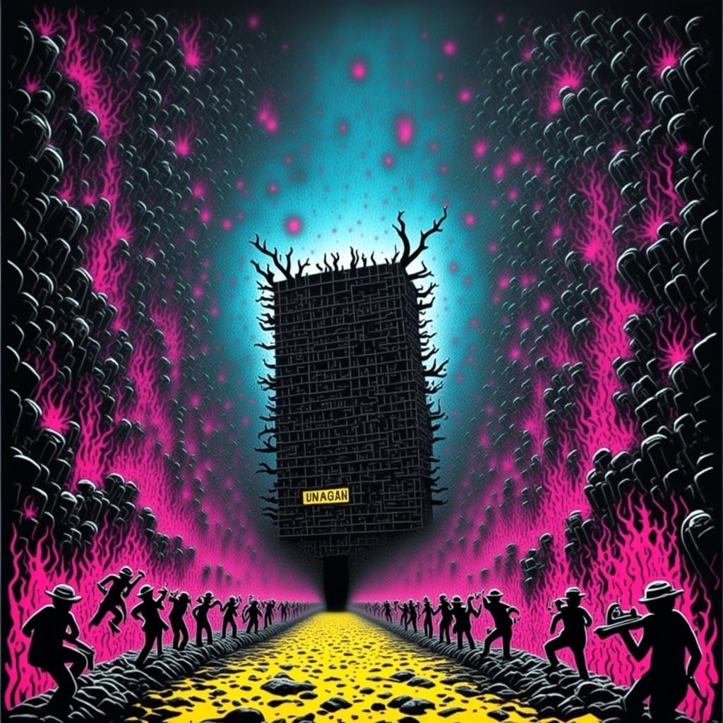 Interdimensional Cube Prison in Graffiti Doom Style