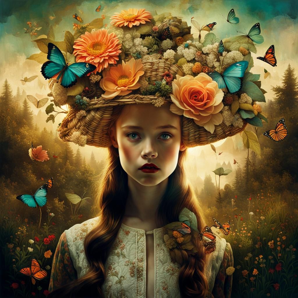 Whimsical Cyberpunk Landscape in Vibrant Neon