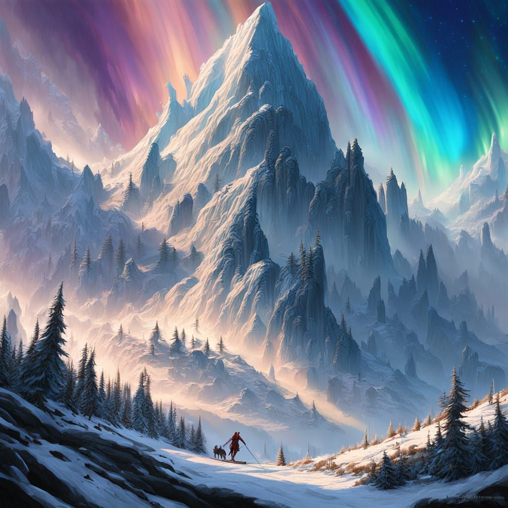 Snow-Covered Wasteland Explorer in Cyberpunk Style