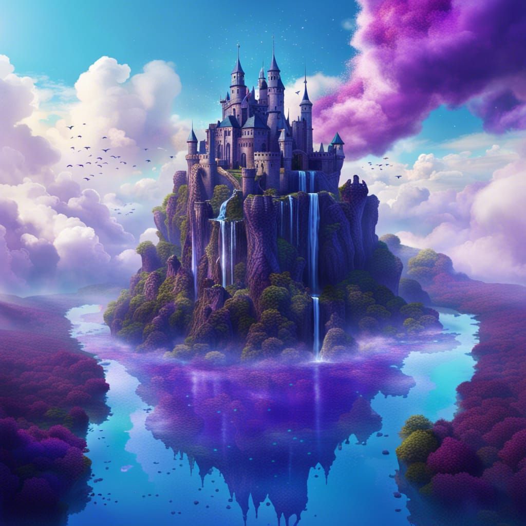 Floating Island Castle: Fantasy Concept Art