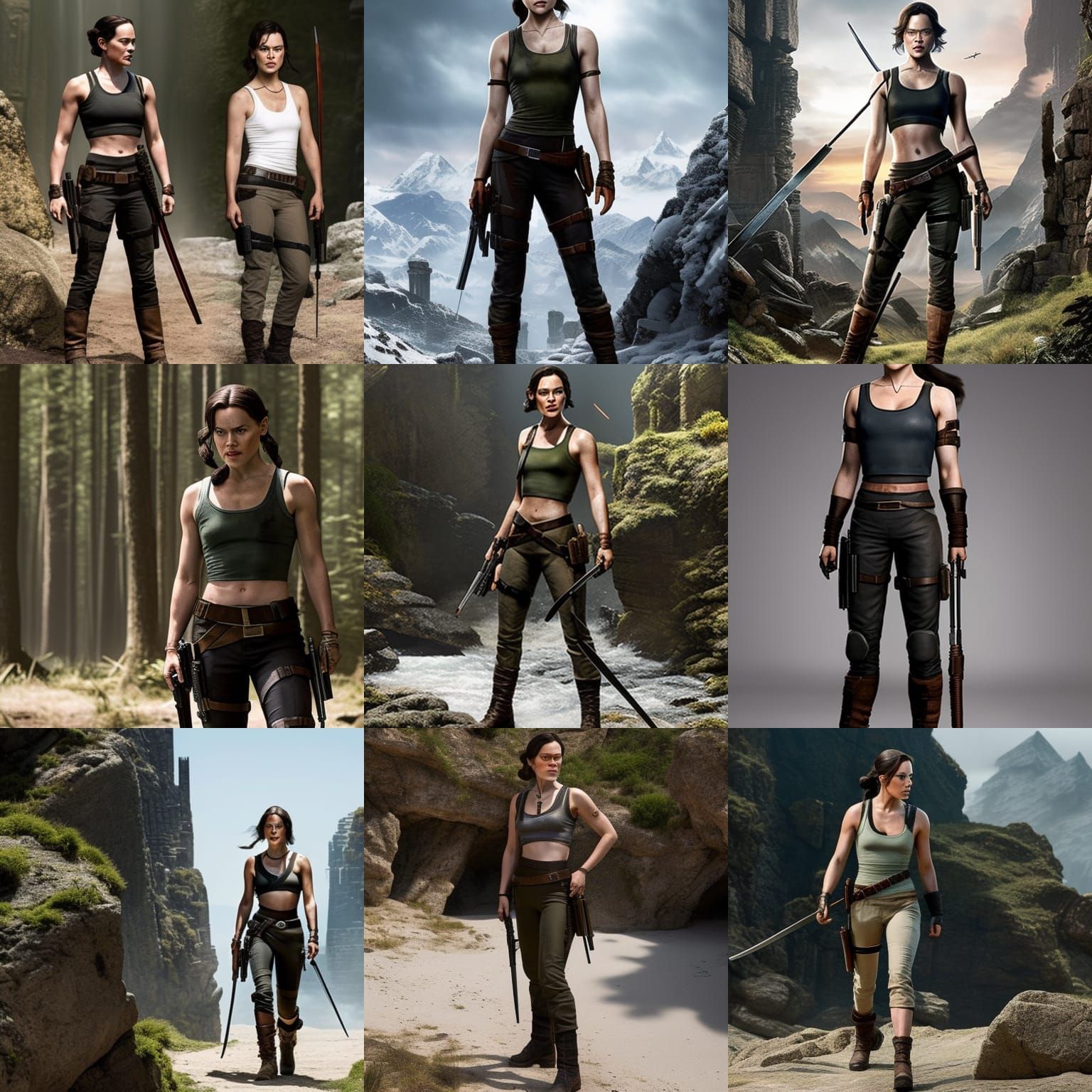 Daisy Ridley as Lara Croft Full Body Portrait