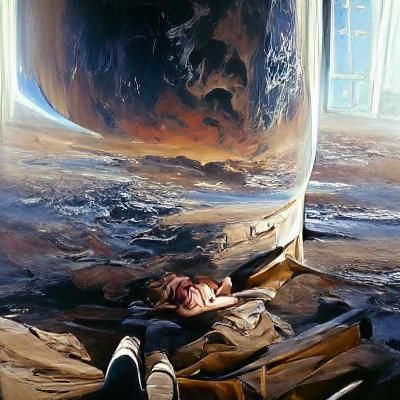 Resilient Figure in Oil Painting Style