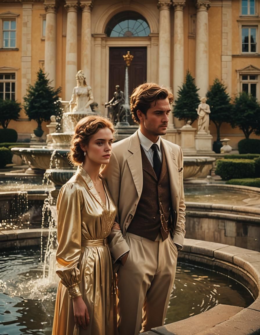 Romantic Drama Film Still in Merchant Ivory Style