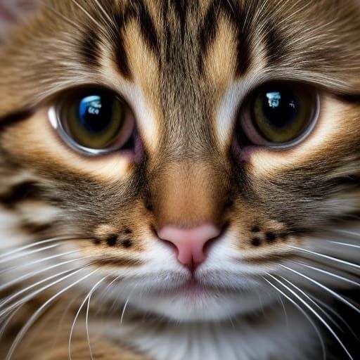 Kitten Close-Up Portrait in Studio Lighting