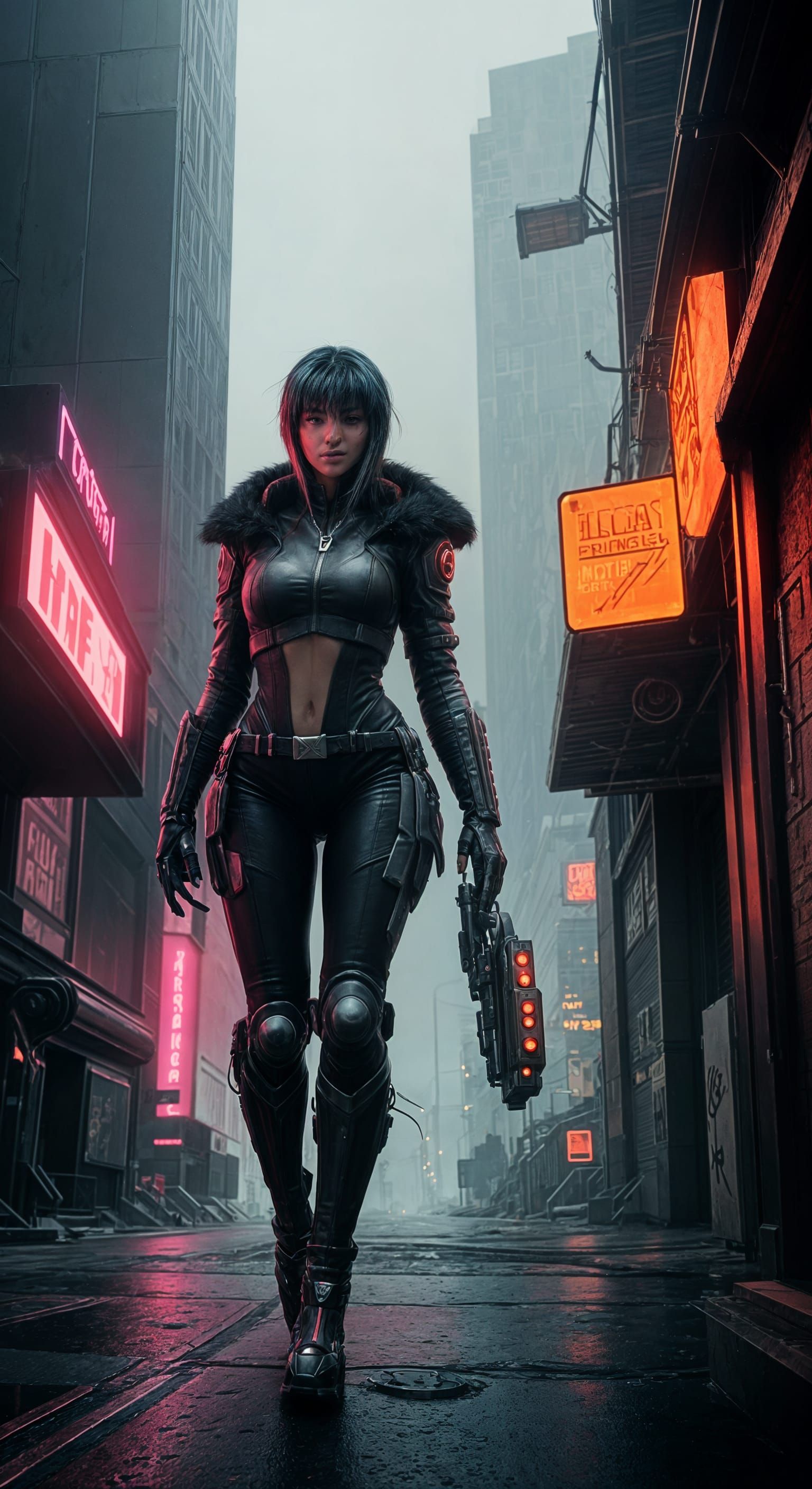 Cybernetic Wolf-Girl in Cyberpunk Fairy Tale