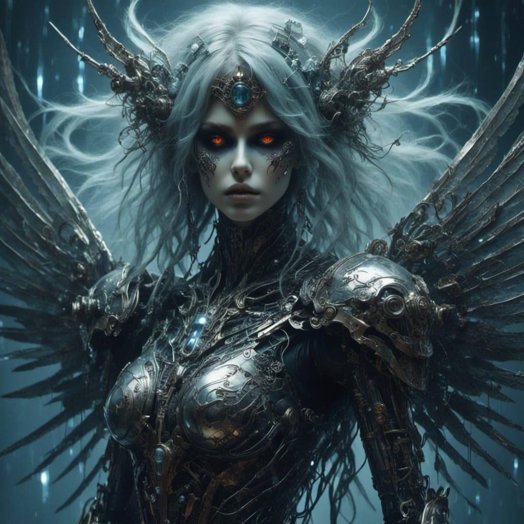 Ghost Cyber Pixie in Cyberpunk Style