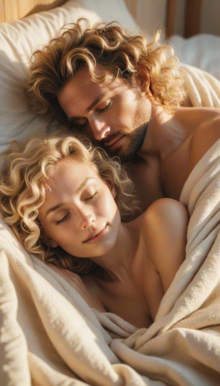 Cozy Summer Bed Scene in Golden Light