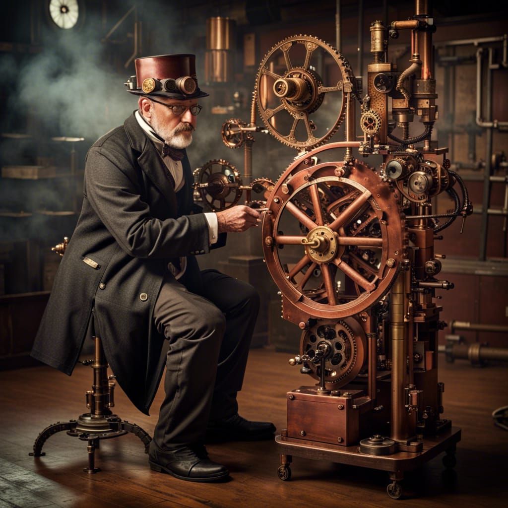 Steampunk Professor's Dangerous Invention