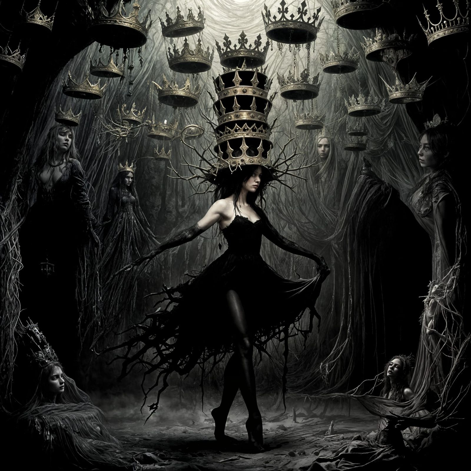 Surreal Dancer in Chiaroscuro Lighting