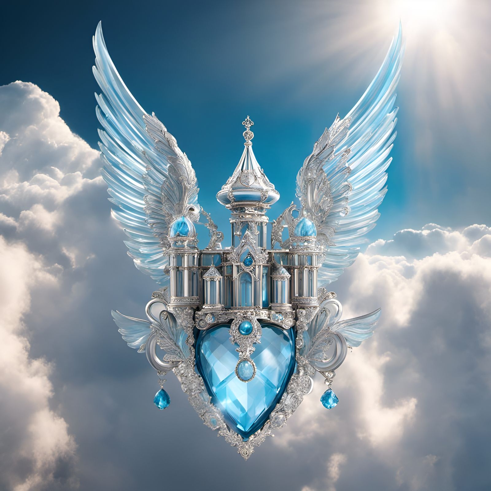 Would you rather see my birds? Castle flying in clouds