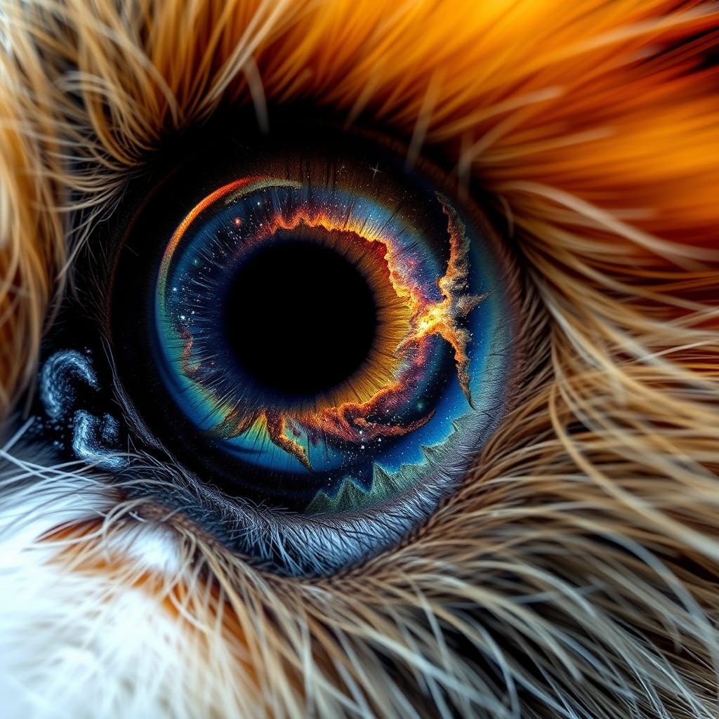 Microscopic Guinea Pig Eye: A Galaxy of Color