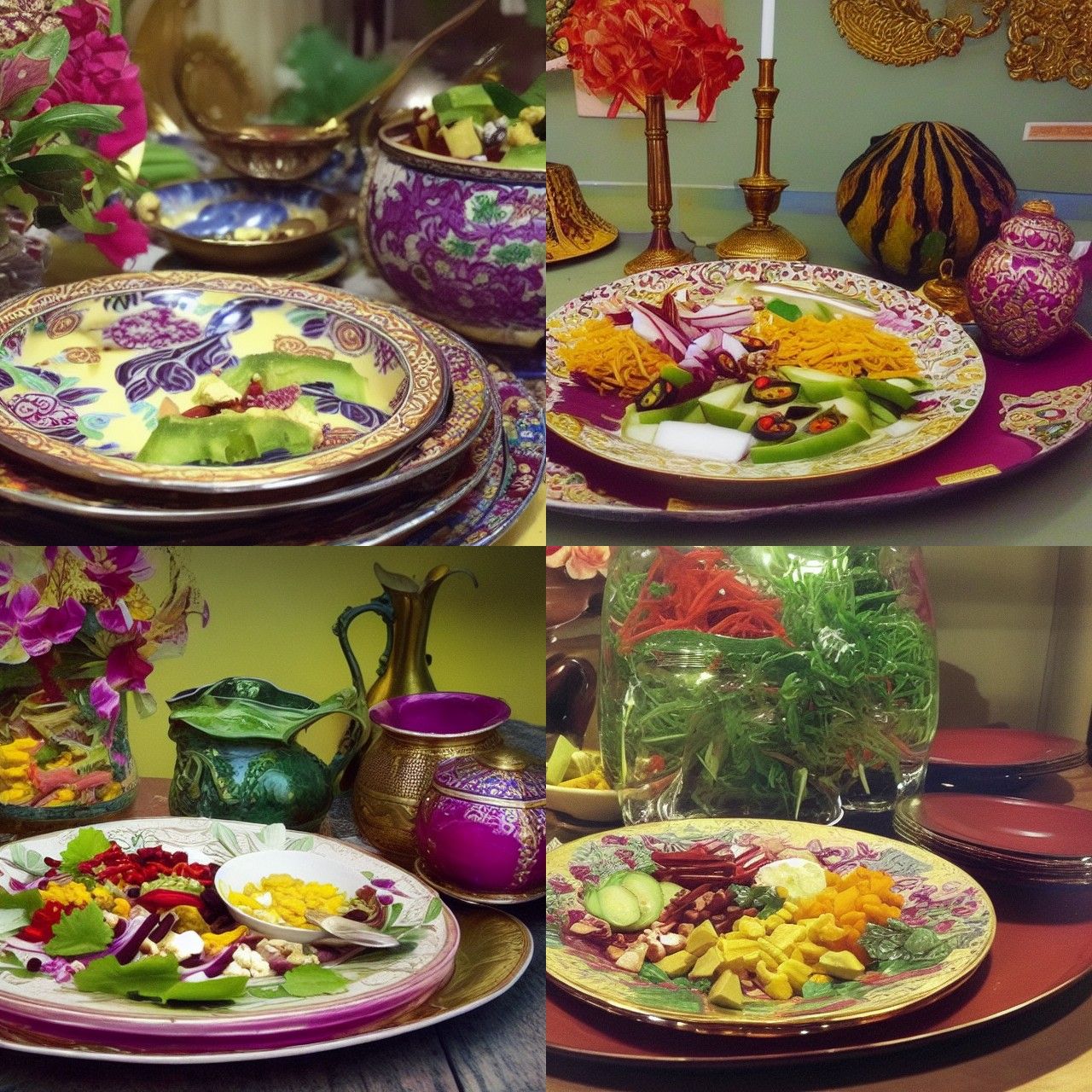 Malay Salad Platter in Photorealistic Style