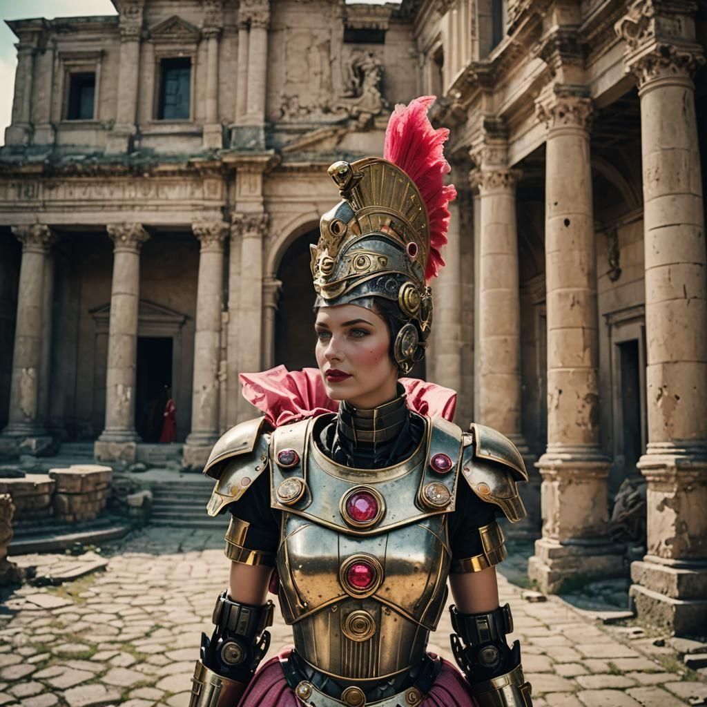Roman Empress Robot: Cinematic Film Still