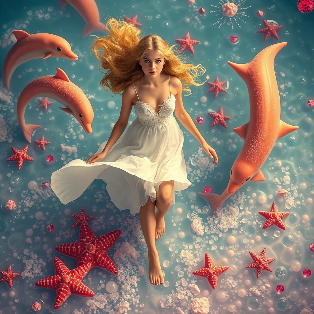 Dreamlike Soda Sea with Candy Creatures