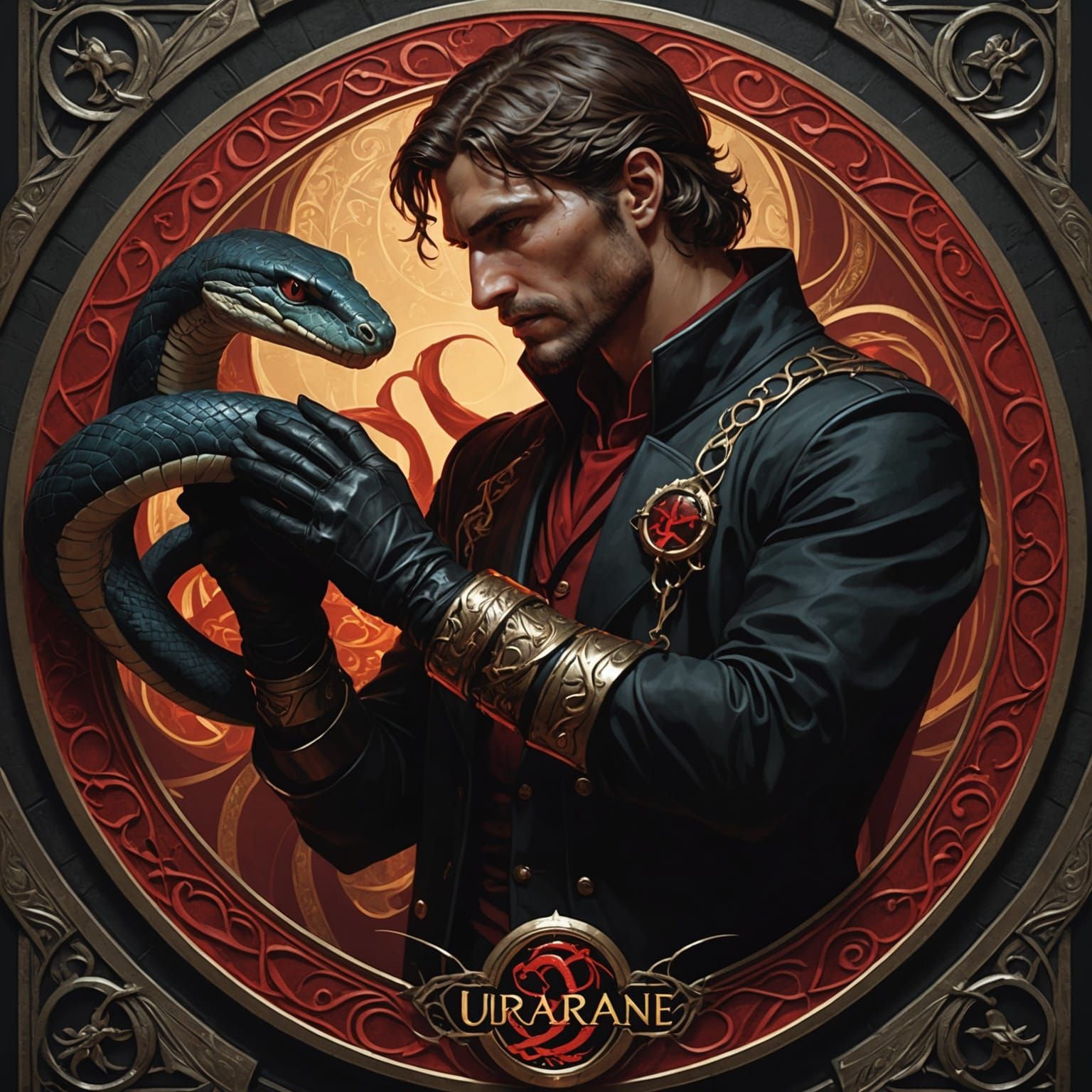 Fantasy Book Cover with Two-Headed Snake