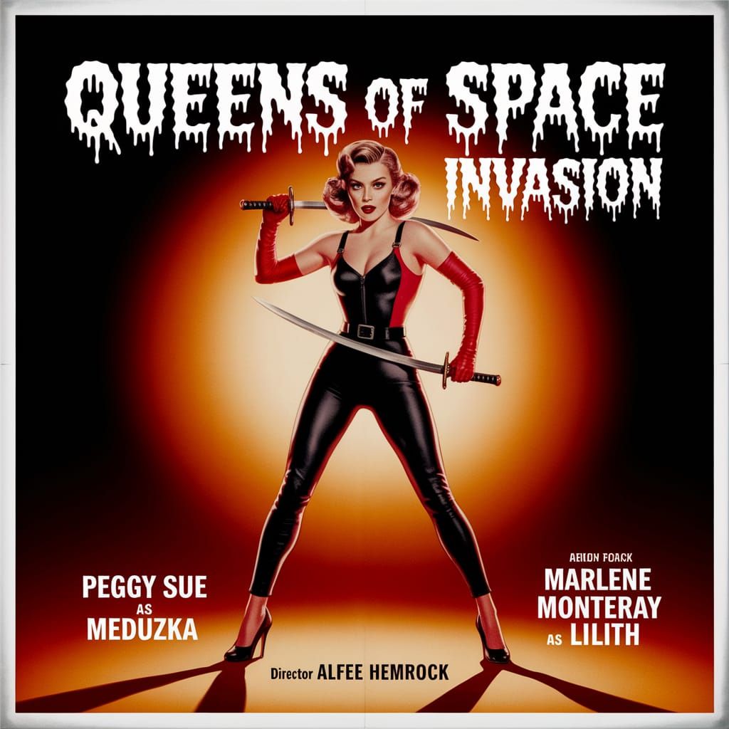 Vintage 1950s Movie Poster: Queens of Space Invasion
