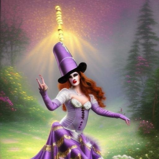 Ethereal Half-Elf Drag Queen Circus Performer in Fantasy Sty...