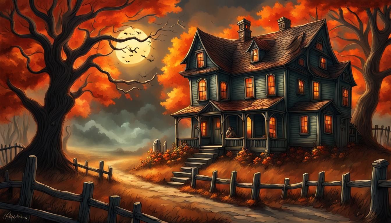 Spooky Country Village with Ghosts and Mysteries