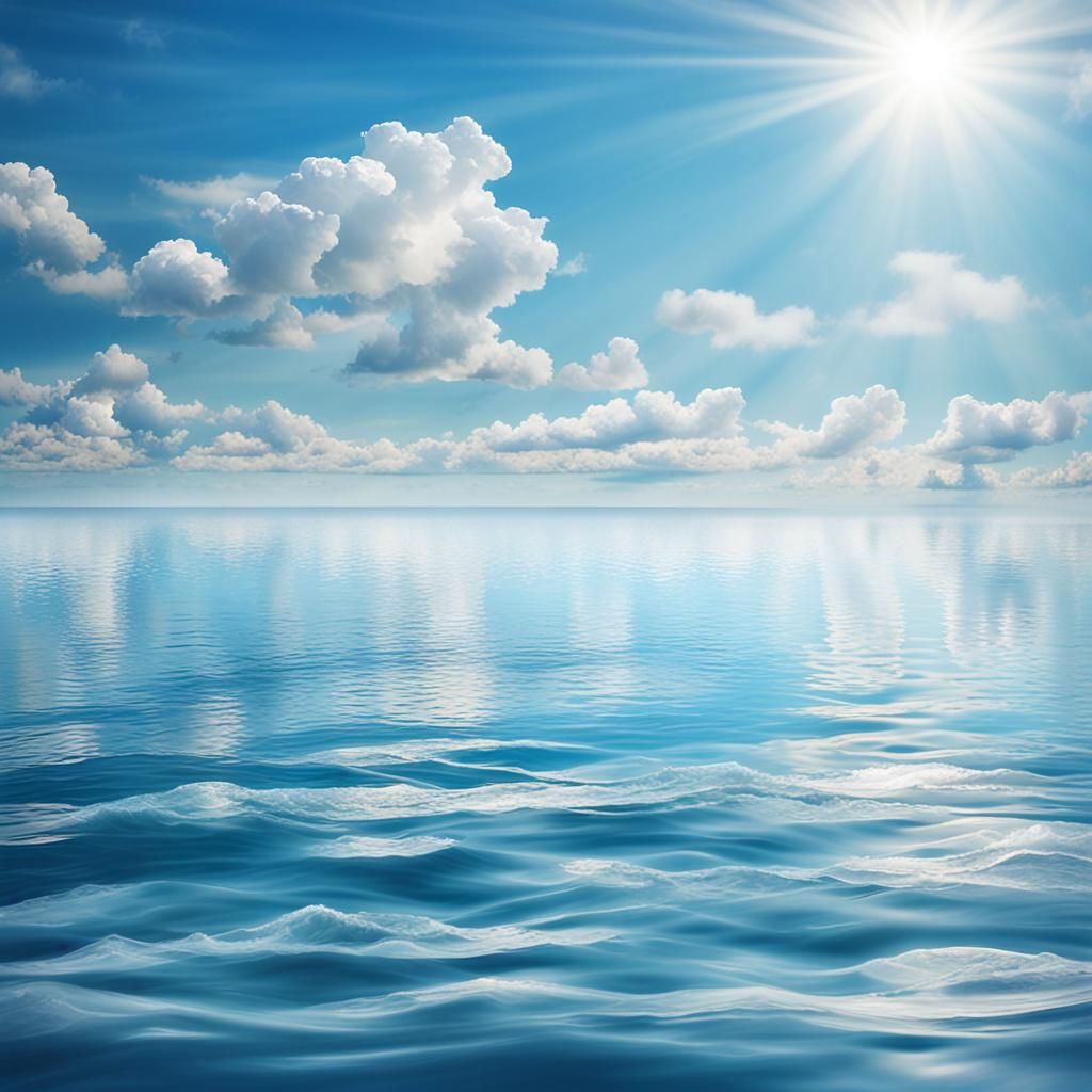 Calm Blue Sea Waterscape Photography