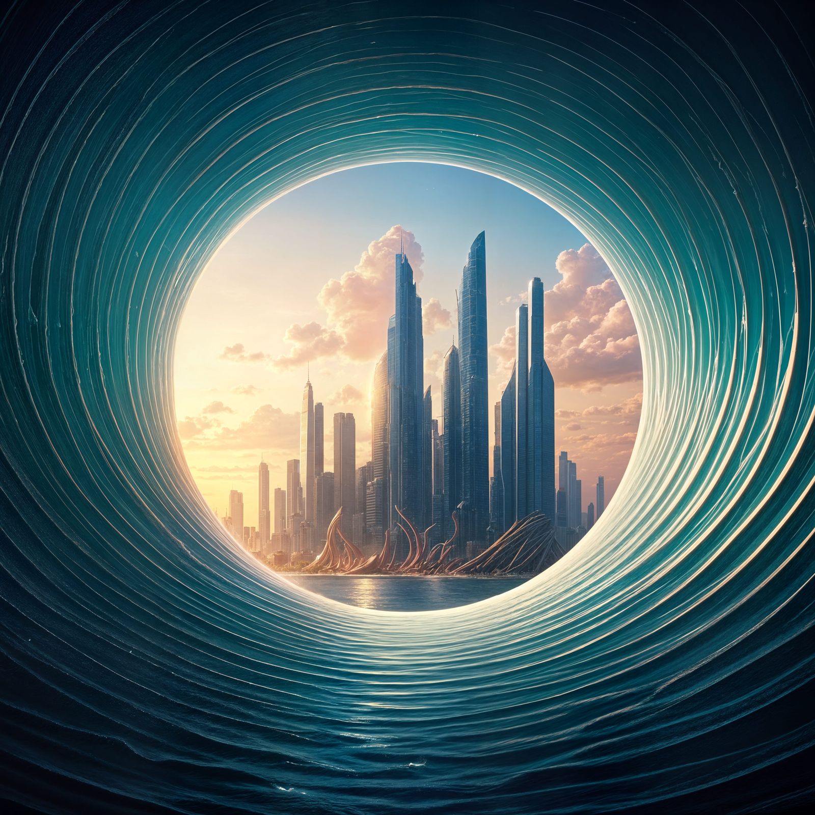 Spectacular Underwater City Revealed in Tunnel of Water