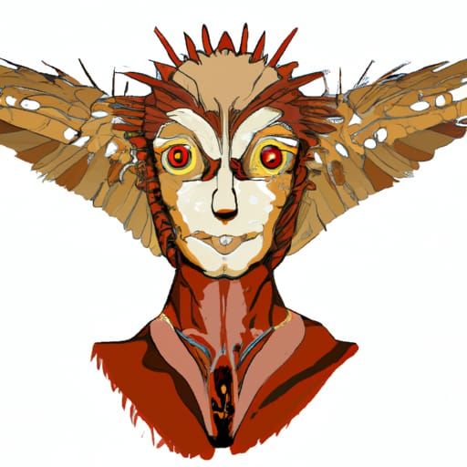 Mythological Sirin: Human-Owl Hybrid