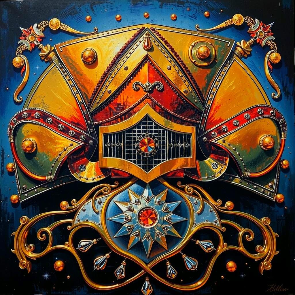 Metallic Masterpiece: Gold, Silver, and Chrome Reflections