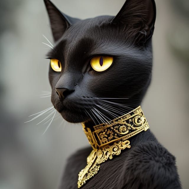 Goddess Bastet: Feline Humanoid in Egyptian Temple