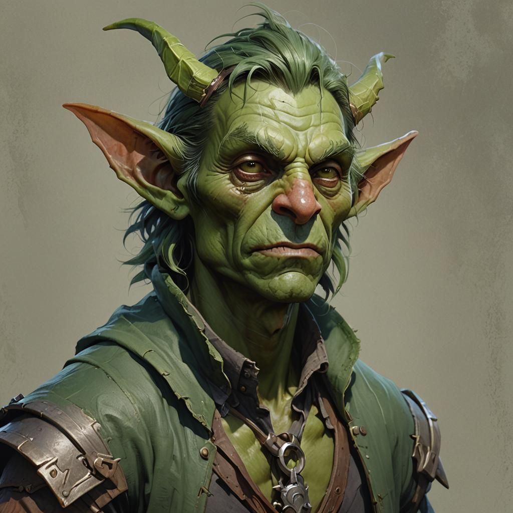 Fantasy Goblin Portrait in Art Nouveau Style
