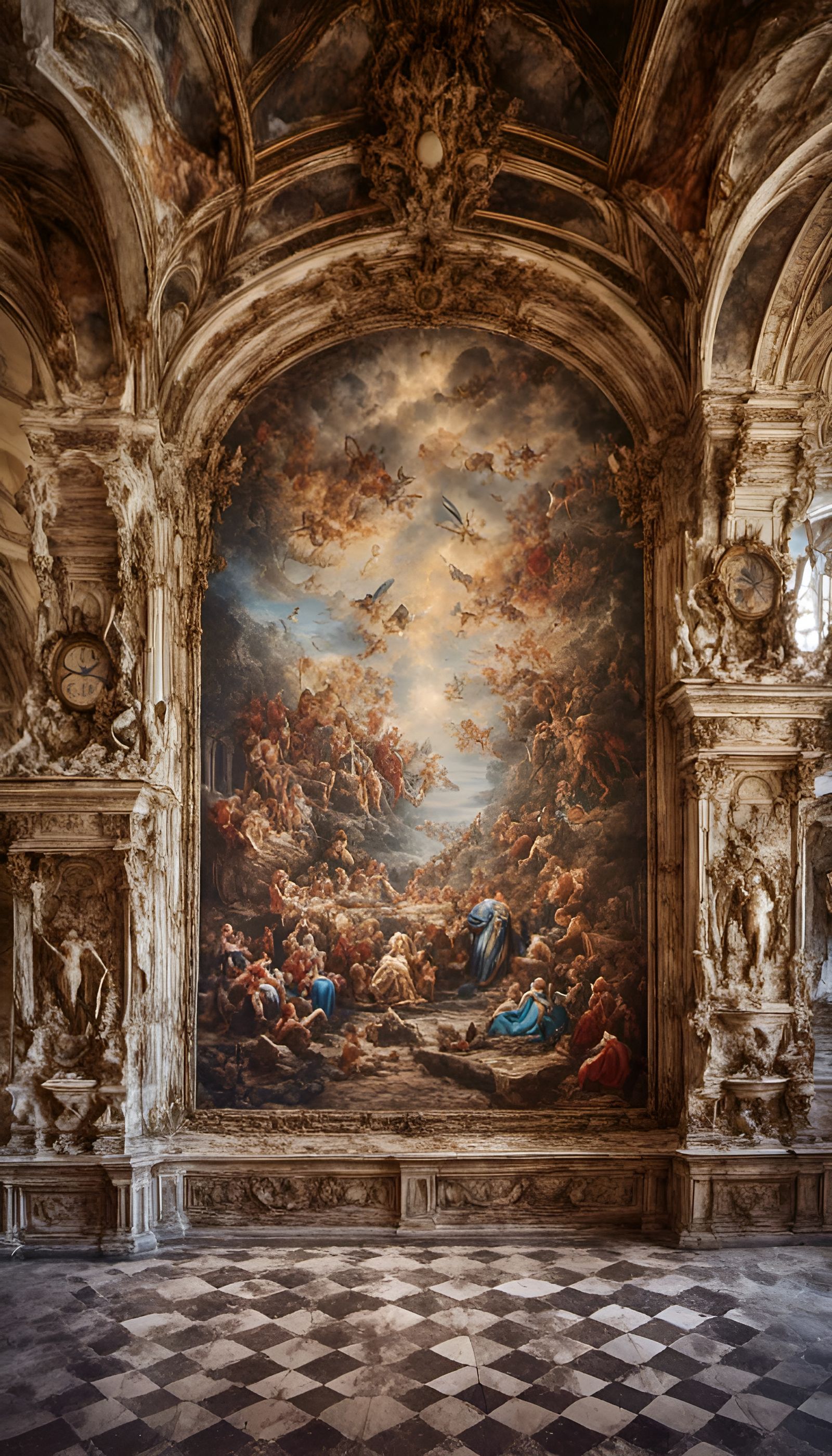 Photorealistic Mural Predicts the Flow of Time