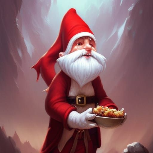 Gnome with Rabbit: Fantasy Character Art