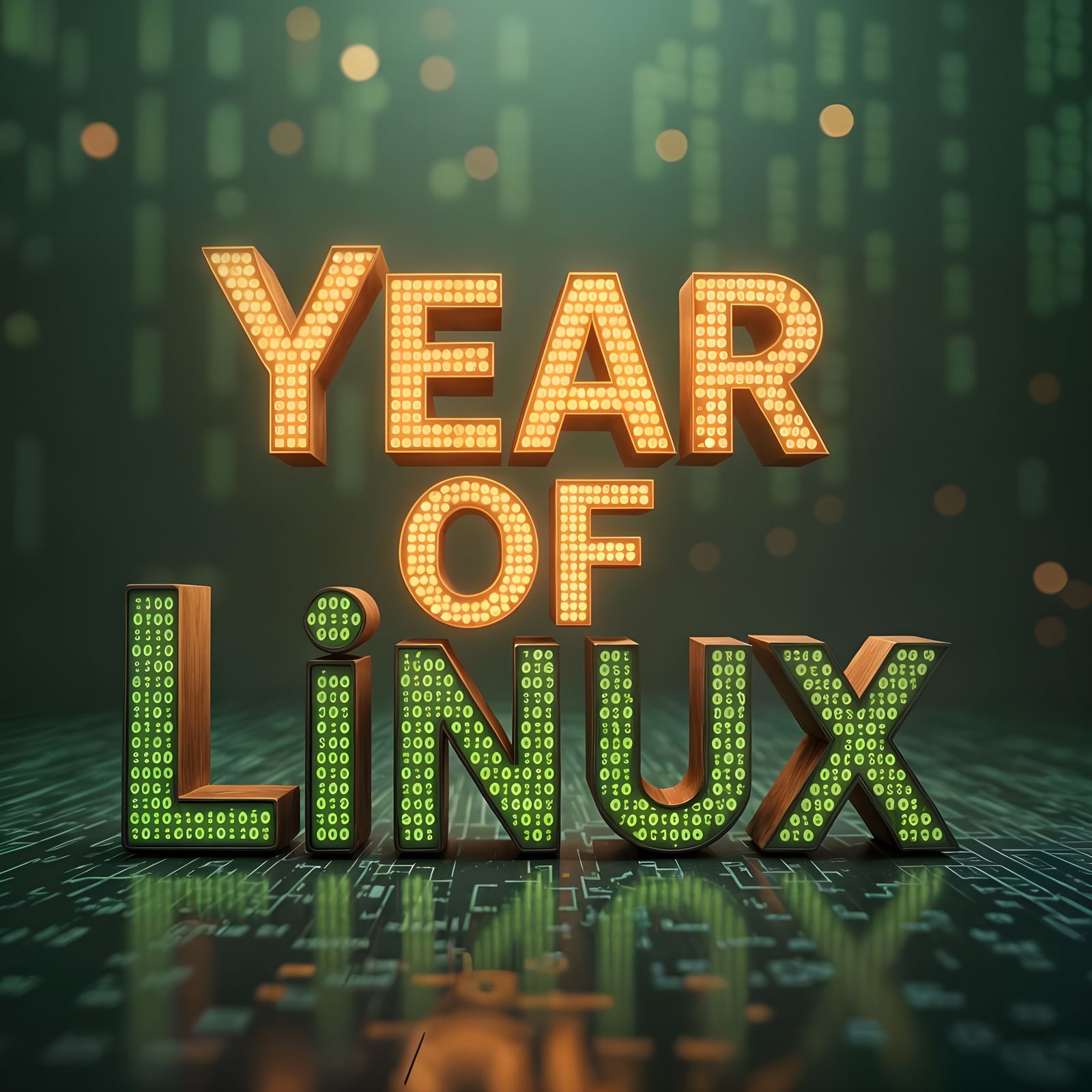 Hyperrealistic Linux Mint Logo with ASCII Art