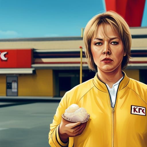 Japanese Woman in KFC, Tarantino Style