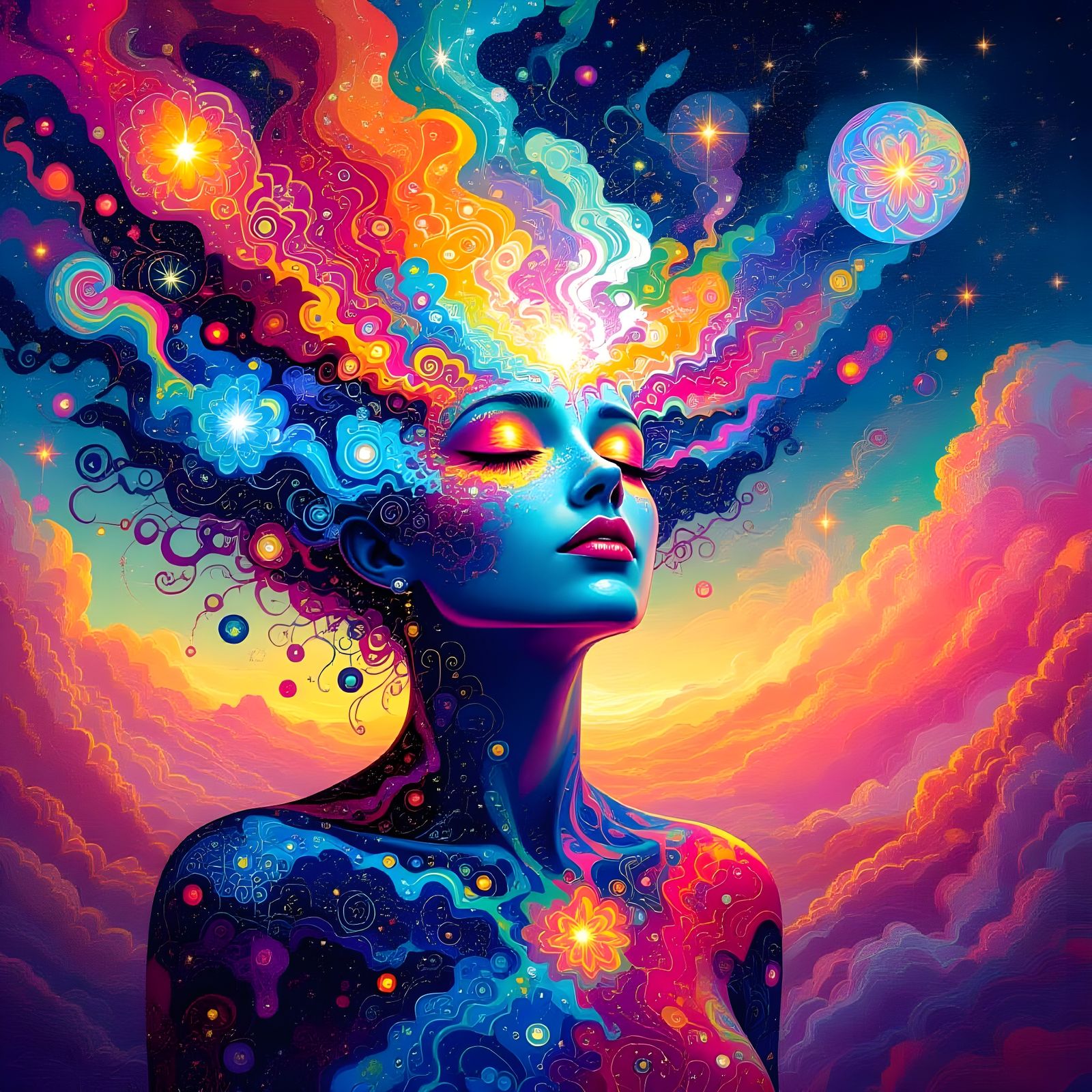 Psychedelic Astral Cosmic Airbrush Art in 8k
