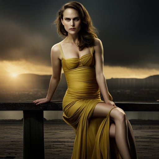 Woman in Yellow Bra, Full Shot, 8K Resolution