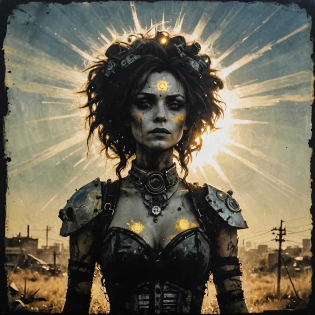 Solar Punk Bride in Post-Apocalyptic Sunscape
