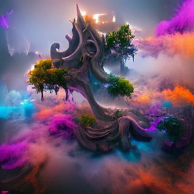 Fantastical Mystical Tree in Detailed Matte Painting