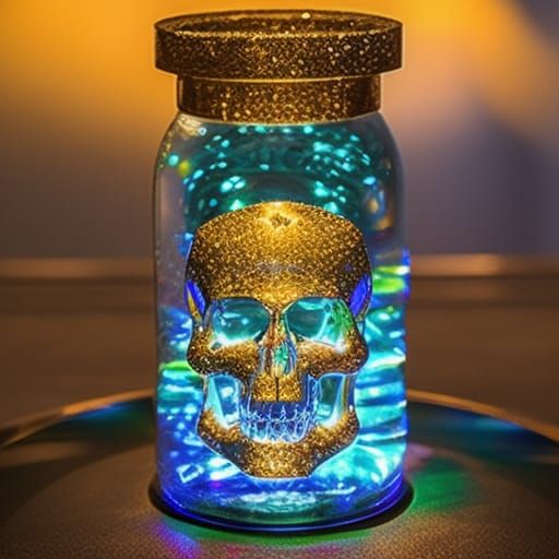 Crystal Skull in Modern Abstract Style