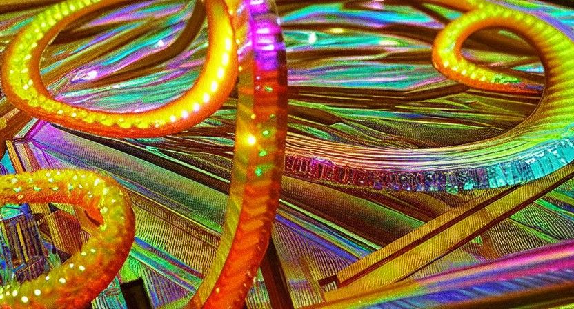 Iridescent Beadwork Spiral in Pâte de Verre Style