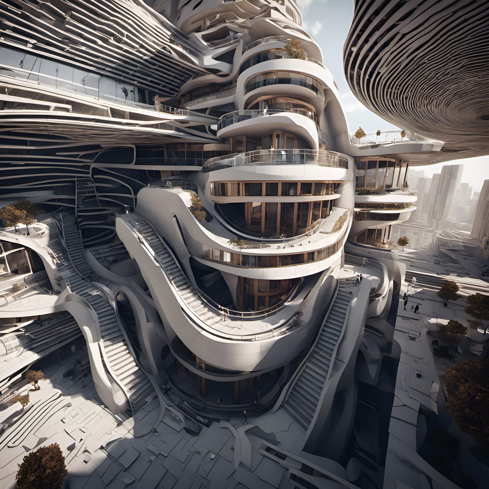 Futuristic City with Organic Architecture