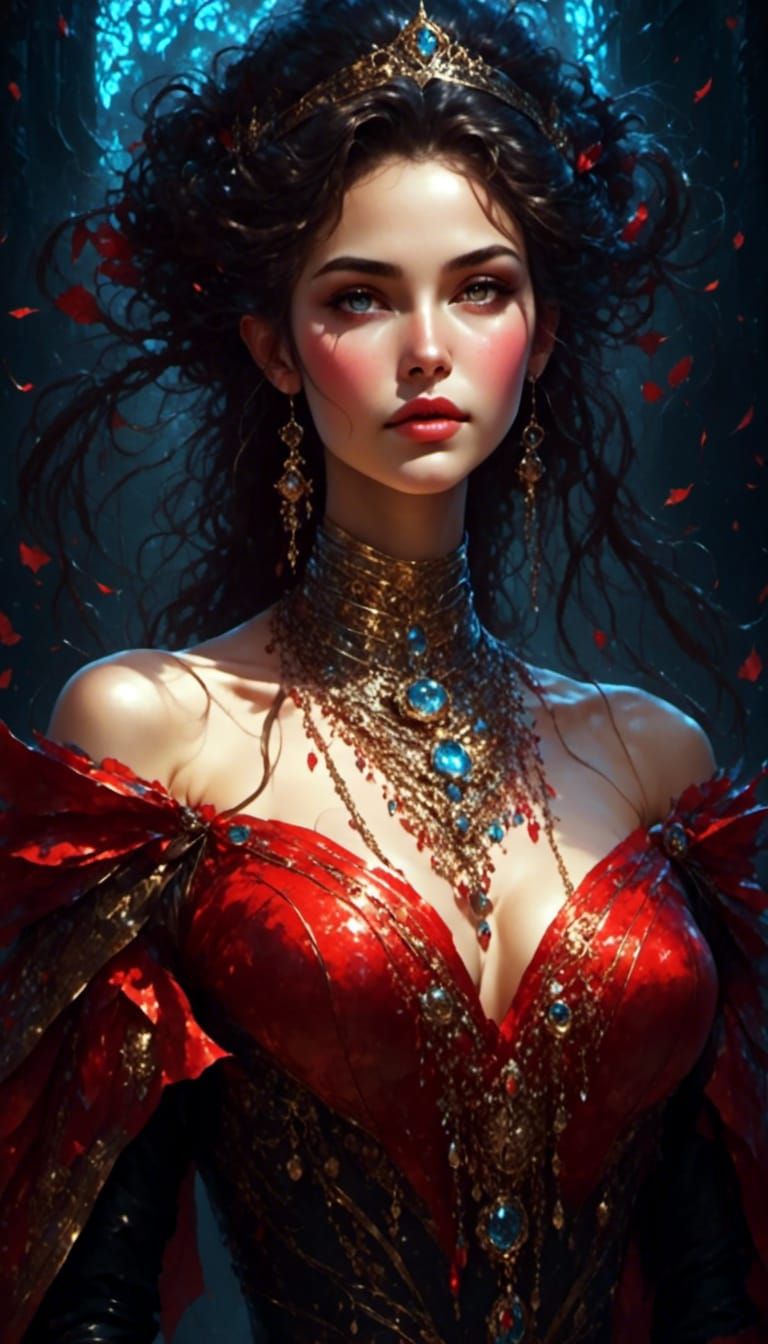 Beautiful Sorceress in Video Game Style Armor