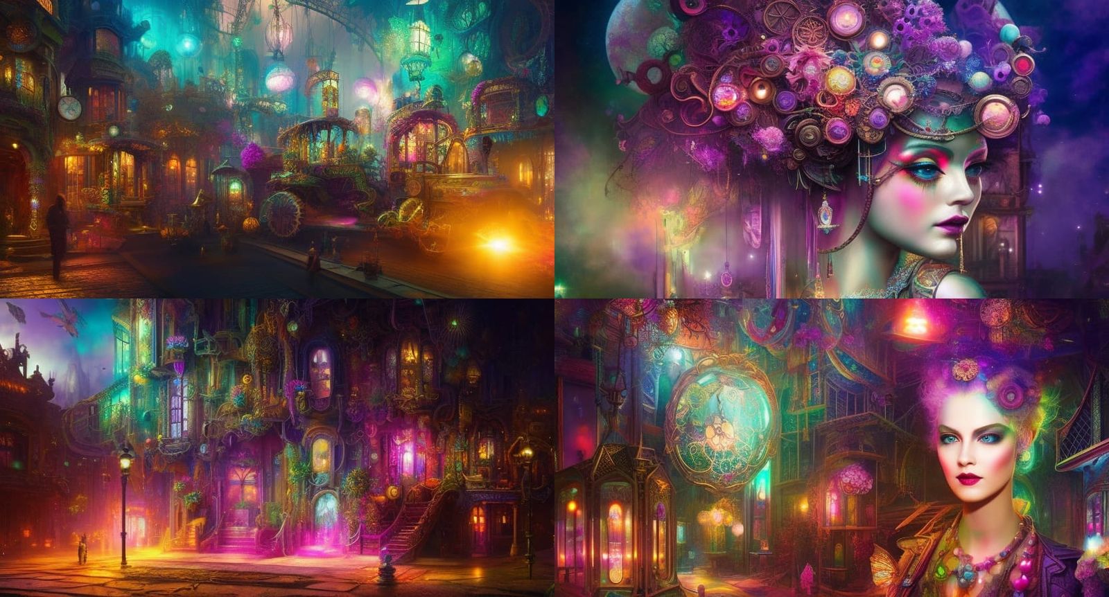 Psychedelic Coffee Shop in Retro-Futuristic Style